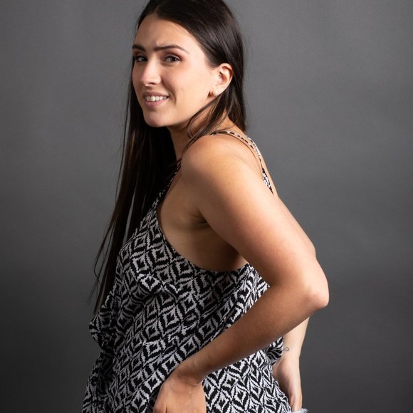 Black Patterned Tank Top by New York & Company - Picture 7 of 8